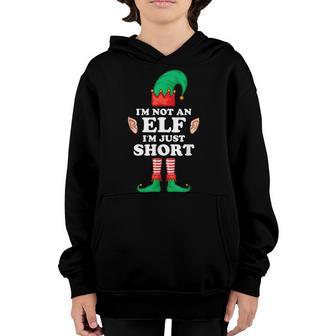 Im Not An Elf Im Just Short Funny Christmas Pajamas Kid Youth Hoodie - Thegiftio UK