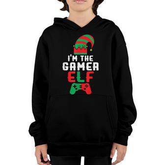 Im The Gamer Elf Family Matching Funny Christmas Boys Gifts Youth Hoodie - Thegiftio UK