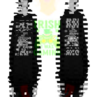 Irish I Was Gaming Funny St Patricks Day Video Gamer Cute Youth Hoodie - Thegiftio