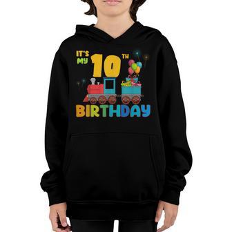 Its My 10Th Birthday Locomotive Train 10 Years Old Boy Kid Youth Hoodie - Thegiftio UK