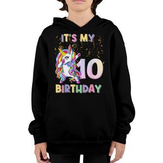 Its My 10Th Birthday Unicorn 10 Year Old Girls Outfit Youth Hoodie - Thegiftio UK