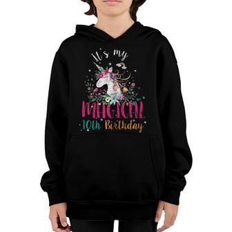 Its My 10Th Birthday Unicorn Gift 10 Years Old Birthday Girl Youth Hoodie - Thegiftio UK