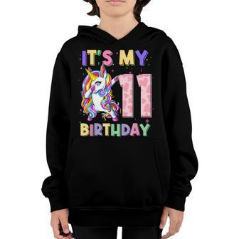 Its My 11 Birthday Unicorn Outfits For Toddler Girls V3 Youth Hoodie - Thegiftio UK