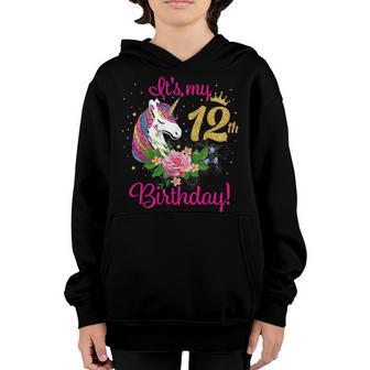 Its My 12 Birthday Unicorn Outfits For Toddler Girls V2 Youth Hoodie - Thegiftio UK