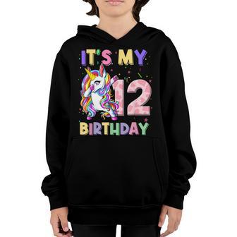 Its My 12 Birthday Unicorn Outfits For Toddler Girls V3 Youth Hoodie - Thegiftio UK