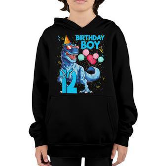 Its My 12Th Birthday Boy Funny Dinosaur Birthday 12 Year Youth Hoodie - Thegiftio UK