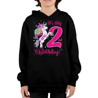 Its My 2 Birthday Unicorn Outfits For Toddler Girls V4 Youth Hoodie - Thegiftio UK