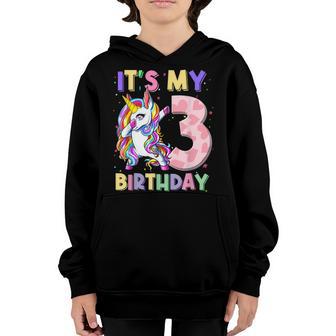 Its My 3 Birthday Unicorn Outfits For Toddler Girls Youth Hoodie - Thegiftio UK
