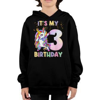 Its My 3Rd Birthday Unicorn 3 Year Old Girls Outfit Youth Hoodie - Thegiftio UK