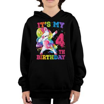 Its My 4 Birthday Unicorn Outfits For Toddler Girls V2 Youth Hoodie - Thegiftio UK