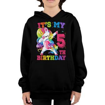 Its My 5 Birthday Unicorn Outfits For Toddler Girls V5 Youth Hoodie - Thegiftio UK