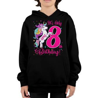 Its My 8 Birthday Unicorn Outfits For Toddler Girls V4 Youth Hoodie - Thegiftio UK
