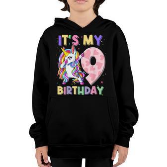 Its My 9 Birthday Unicorn Outfits For Toddler Girls V3 Youth Hoodie - Thegiftio UK