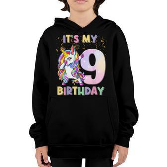 Its My 9Th Birthday Unicorn 9 Year Old Girls Outfit Youth Hoodie - Thegiftio UK