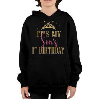 Its My Sons 1St Birthday Boys Party Family Matching Youth Hoodie - Thegiftio UK