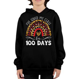 Ive Loved My Class For 100 Days Rainbow Leopard Teacher Kid Youth Hoodie - Thegiftio UK