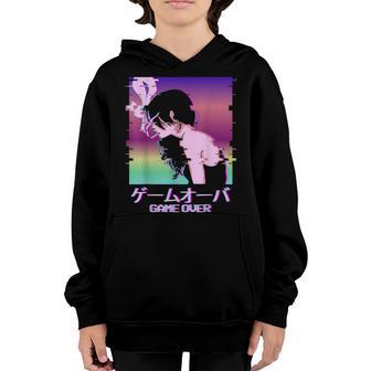 Japanese Vaporwave Sad Anime Girl Game Over Indie Aesthetic Youth Hoodie - Thegiftio UK