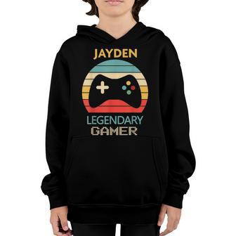 Jayden Name Gift - Personalized Legendary Gamer Youth Hoodie - Thegiftio UK