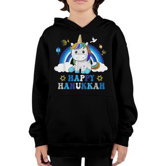 Jewnicorn Funny Hanukkah Unicorn Gift Girl Women Pajamas V2 Youth Hoodie - Thegiftio UK