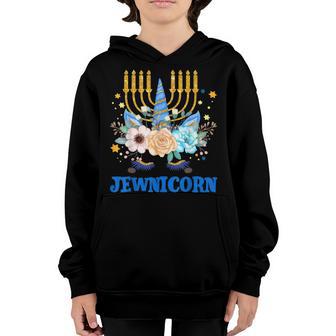 Jewnicorn Jewish Unicorn Girls Kids Chanukah Hanukkah Jew Youth Hoodie - Thegiftio UK