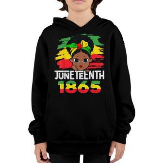 Junenth For Kids Celebrating 1865 Cute Black Girls Youth Hoodie - Thegiftio UK