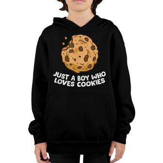 Just A Boy Who Loves Cookies Christmas Cookies Youth Hoodie - Thegiftio UK