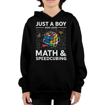 Just A Boy Who Loves Math And Speedcubing Funny Puzzle Youth Hoodie | Mazezy