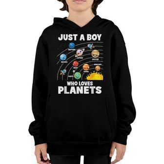 Just A Boy Who Loves Planets Solar System Astrology Space Youth Hoodie | Mazezy