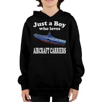 Just A Boy Who Loves Ww2 Aircraft Carrier Uss Franklin Cv-13 Youth Hoodie - Seseable