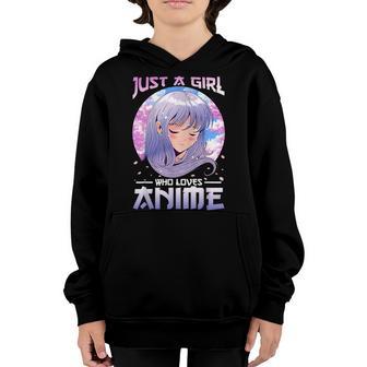 Just A Girl Who Loves Anime For N Girls Anime Youth Hoodie - Thegiftio UK