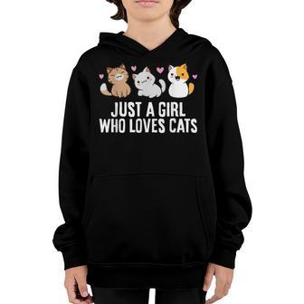 Just A Girl Who Loves Cats Youth Hoodie - Thegiftio UK