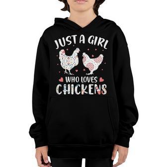 Just A Girl Who Loves Chickens Chicken Women Girls Youth Hoodie - Thegiftio UK