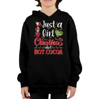 Just A Girl Who Loves Christmas And Hot Cocoa Youth Hoodie - Thegiftio UK