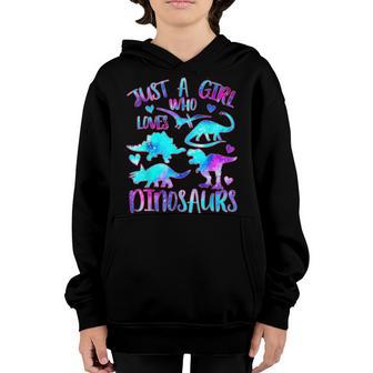 Just A Girl Who Loves Dinosaurs - Dinosaur Theme N Girls Youth Hoodie - Thegiftio UK