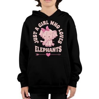 Just A Girl Who Loves Elephants Elephant Gifts Youth Hoodie - Thegiftio UK