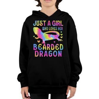 Just A Girl Who Loves Her Bearded Dragon Tie Dey Youth Hoodie - Thegiftio UK
