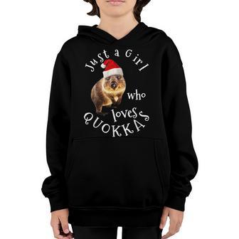Just A Girl Who Loves Quokkas Christmas Santa Hat For Girls Youth Hoodie - Thegiftio UK