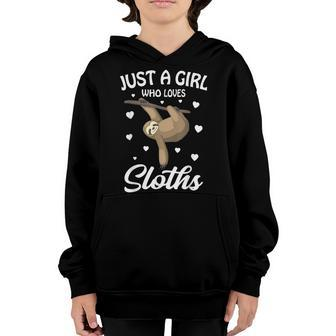 Just A Girl Who Loves Sloths Cute Sloth Costume Gift Idea Youth Hoodie - Seseable