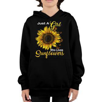 Just A Girl Who Loves Sunflowers Youth Hoodie - Thegiftio UK
