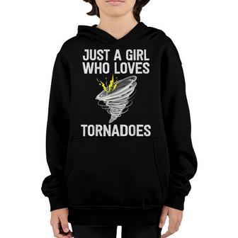Just A Girl Who Loves Tornadoes Lightning And Thunder Funny Youth Hoodie - Seseable