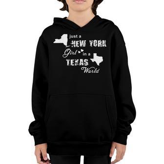 Just A New York Girl In A Texas World T Printing Youth Hoodie - Thegiftio UK
