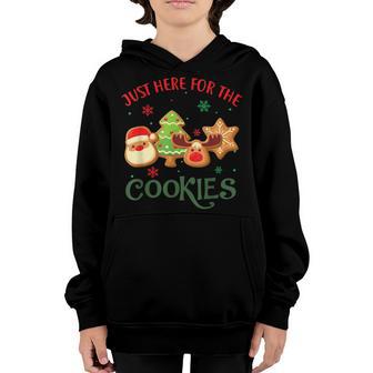 Just Here For The Cookies Funny Christmas Gifts For Kid Girl Youth Hoodie - Thegiftio UK
