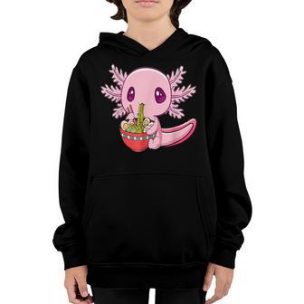 Kawaii Axolotl Eating Ramen Noodles Anime Gift Girls Ns V10 Youth Hoodie - Thegiftio UK