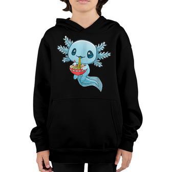Kawaii Axolotl Eating Ramen Noodles Anime Gift Girls Ns V12 Youth Hoodie - Thegiftio UK