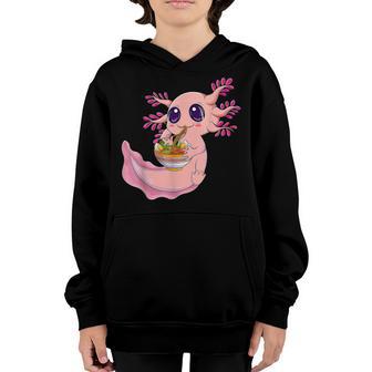 Kawaii Axolotl Eating Ramen Noodles Anime Gift Girls Ns V9 Youth Hoodie - Thegiftio UK