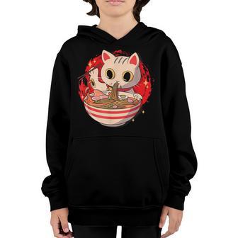 Kawaii Ramen Cat Lover Japanese Neko Noodle Anime Gift Girls Youth Hoodie - Thegiftio UK
