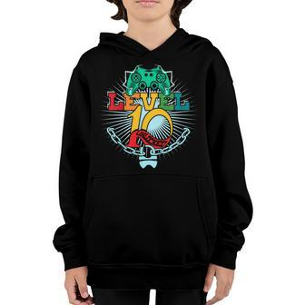 Kids 10 Year Old Video Gamer Birthday Shirt Gift Idea Level 10 Youth Hoodie | Mazezy