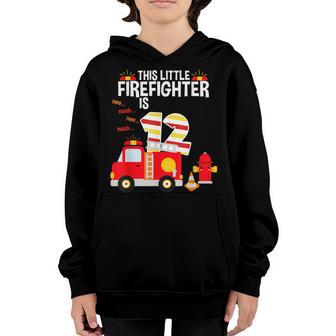 Kids 12 Year Old Firefighter Birthday Party Fire Truck 12Th V2 Youth Hoodie - Thegiftio UK