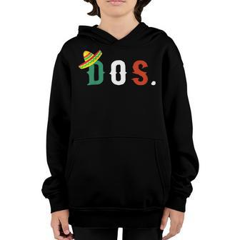 Kids 2 Year Old Mexican Fiesta Birthday Shirt Dos Anos 2Nd Gift Youth Hoodie | Mazezy
