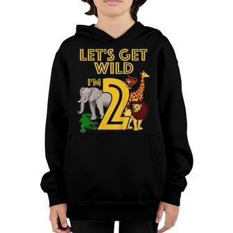 Kids 2 Year Old Zoo Birthday Shirt Safari Jungle Animal 2Nd Gift Youth Hoodie | Mazezy